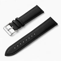 bracelet montre cuir grainé noir