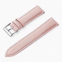 bracelet montre cuir grainé rose