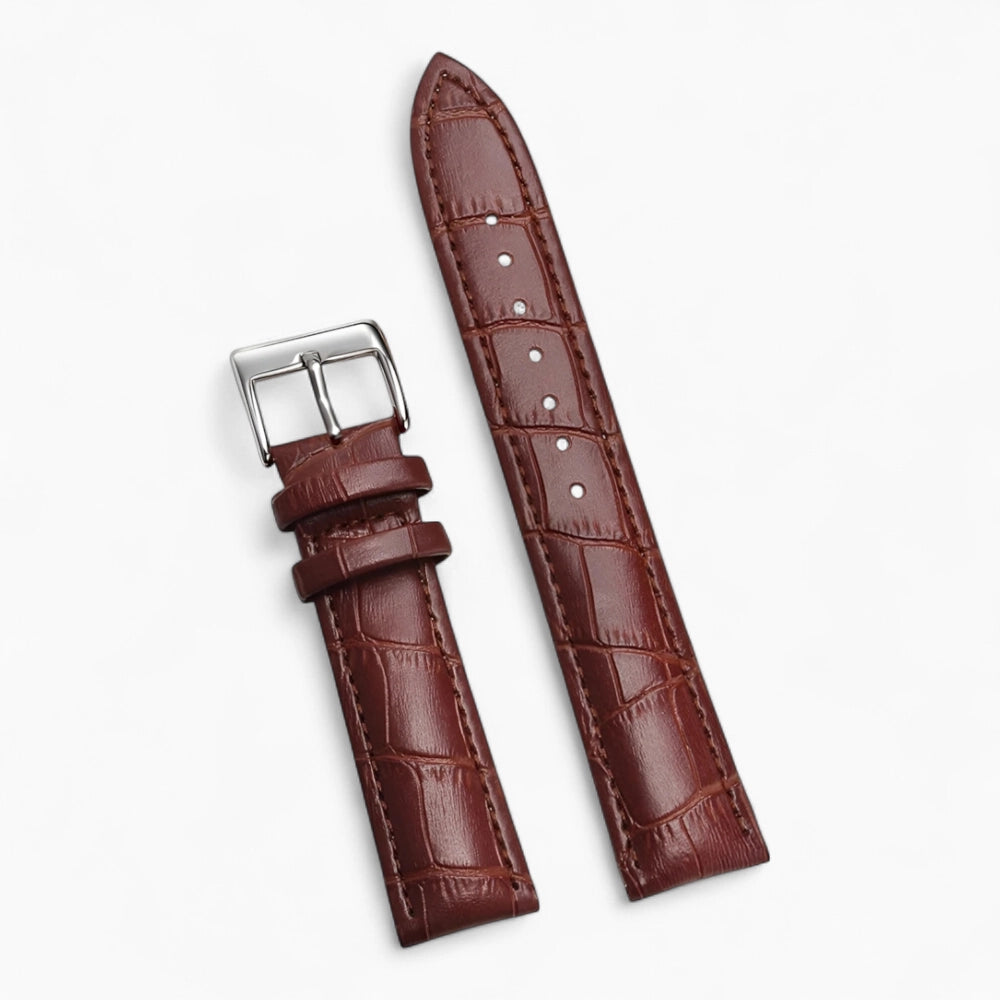 Bracelet Montre Cuir Boucle Argentée