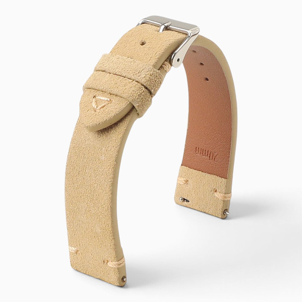 bracelet montre cuir suédé beige