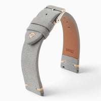 bracelet montre cuir suédé gris clair