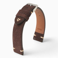 bracelet montre cuir suédé marron chocolat