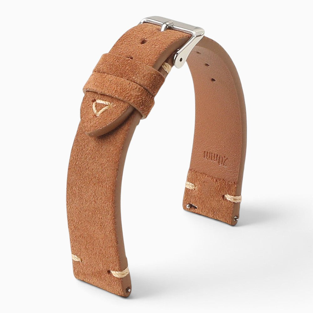 bracelet montre cuir suédé marron