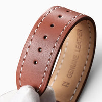 Bracelet montre cuir surpiqué marron