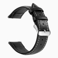 bracelet montre cuir vintage noir