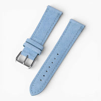 bracelet montre daim bleu ciel