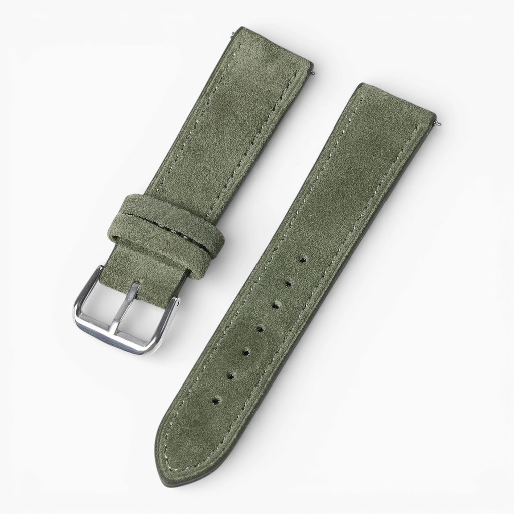 bracelet montre daim kaki