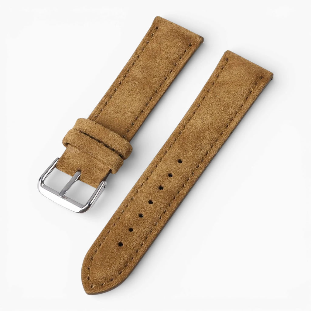 bracelet montre daim marron clair