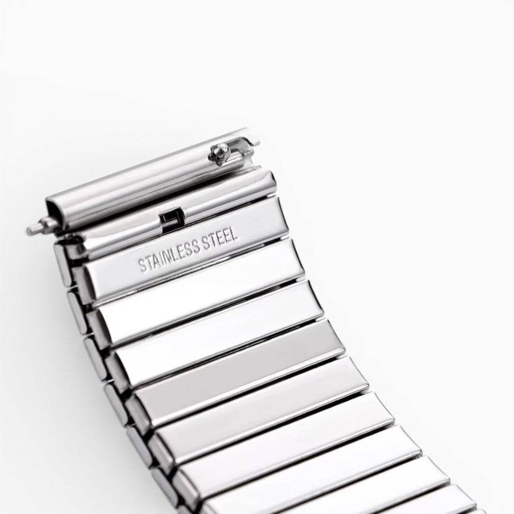 bracelet montre élastique métal extensible argent