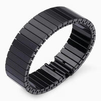 bracelet montre élastique métal extensible noir