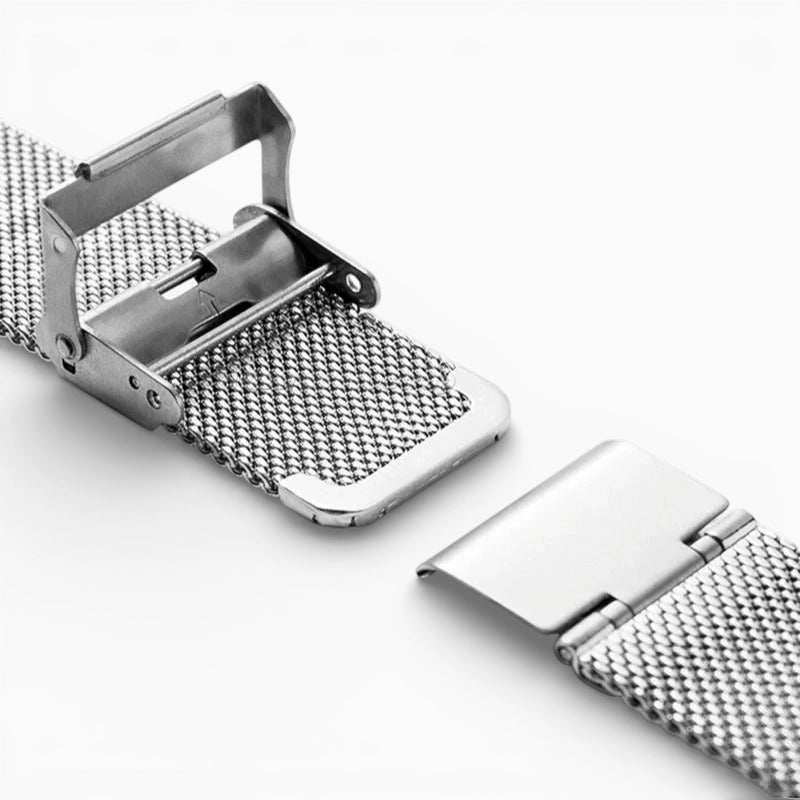 bracelet montre maille milanaise argent