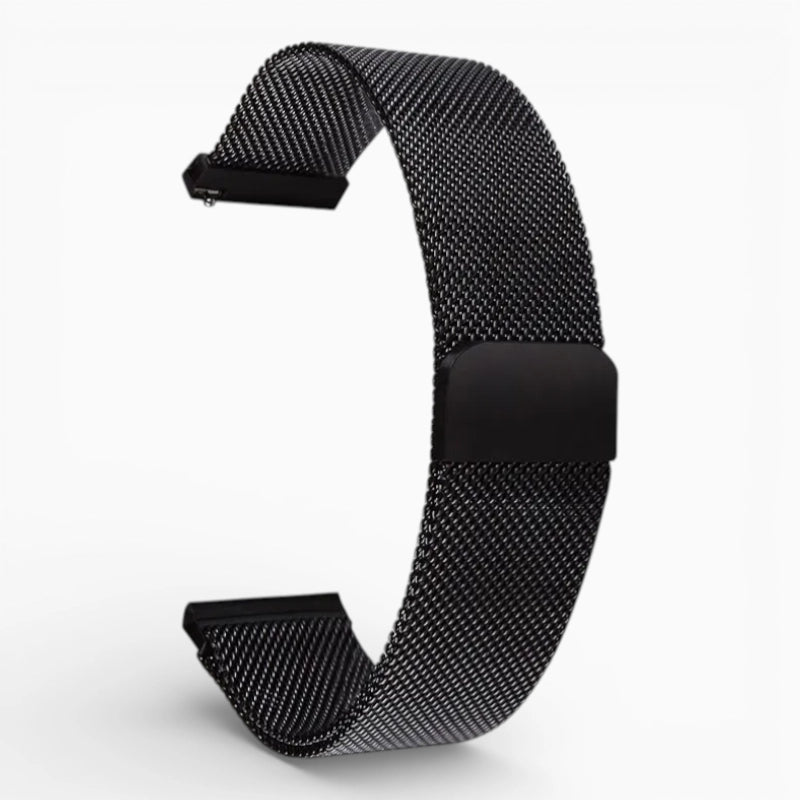 bracelet montre maille milanaise magnétique noir