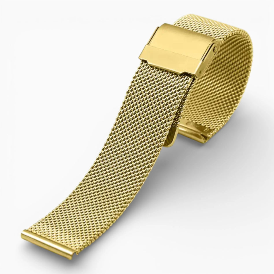 bracelet montre maille milanaise or