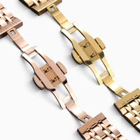 Bracelet montre métal fermoir papillon