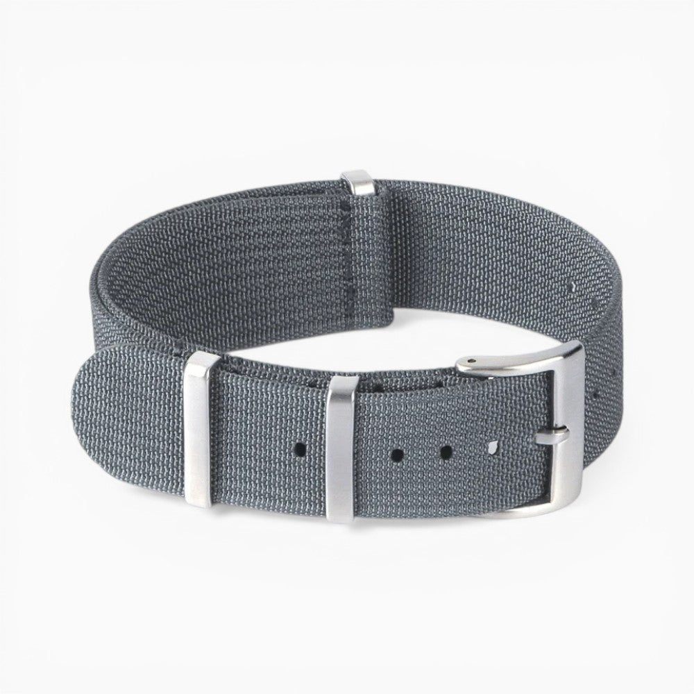 bracelet montre nato nylon tissé gris