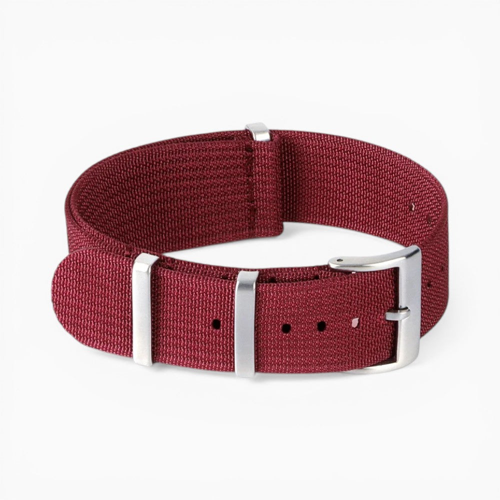 bracelet montre nato nylon tissé rouge