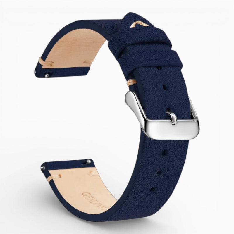 bracelet montre nubuck bleu marine