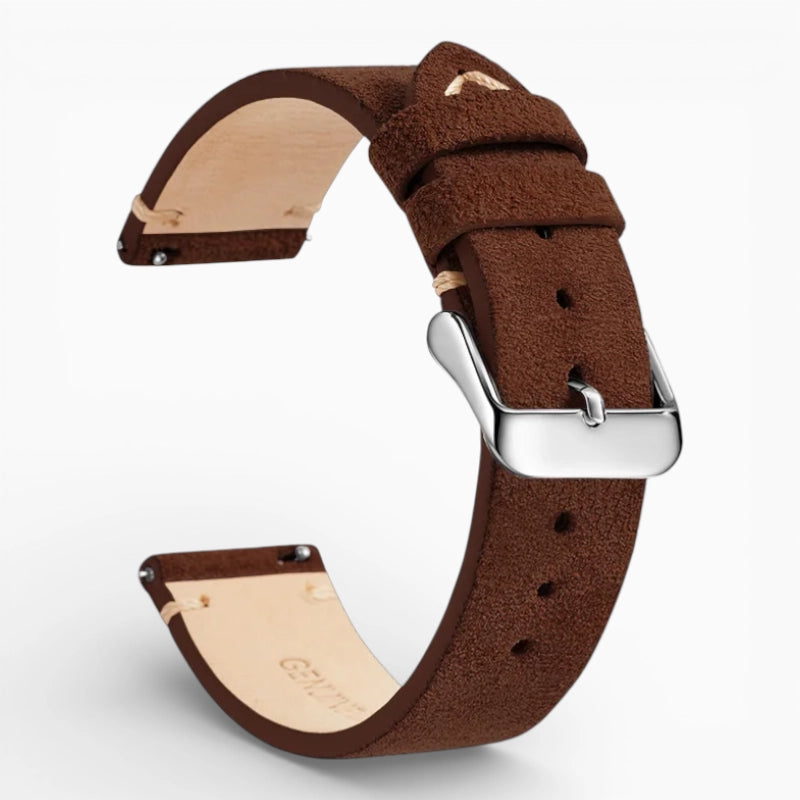 bracelet montre nubuck marron foncé