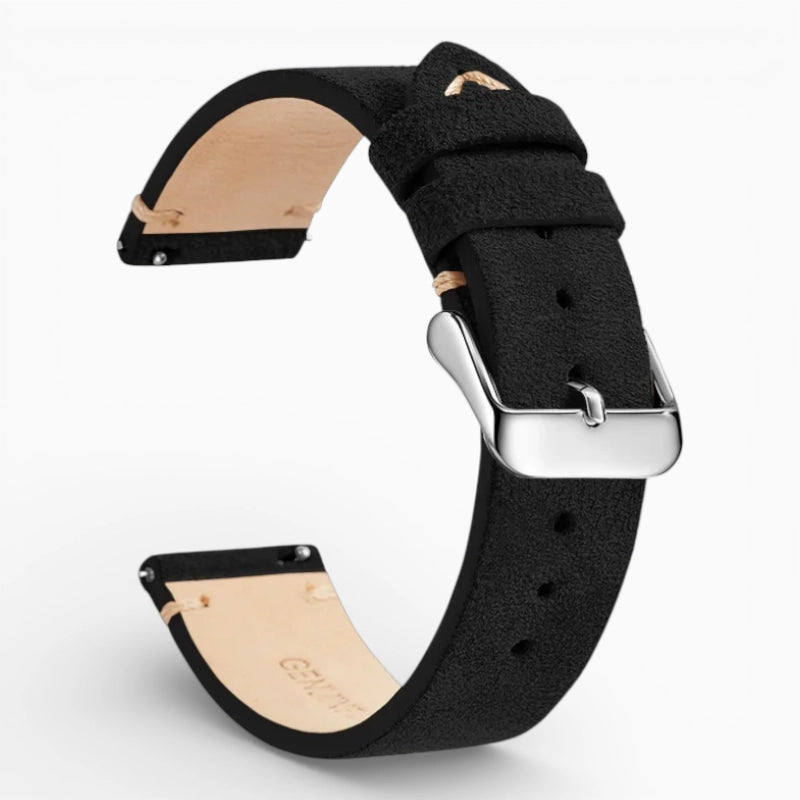 bracelet montre nubuck noir