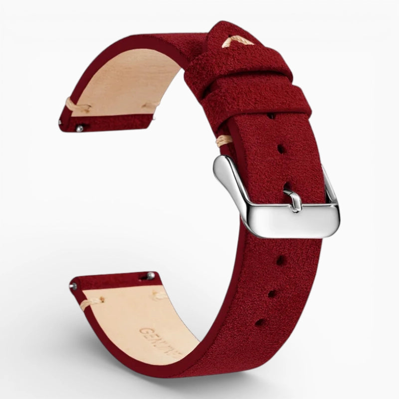 bracelet montre nubuck rouge