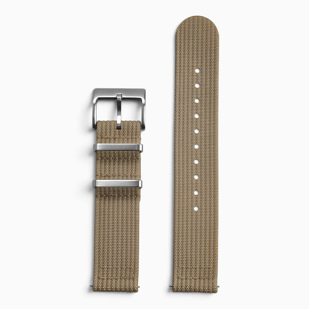 Bracelet montre nylon 2 pièces beige
