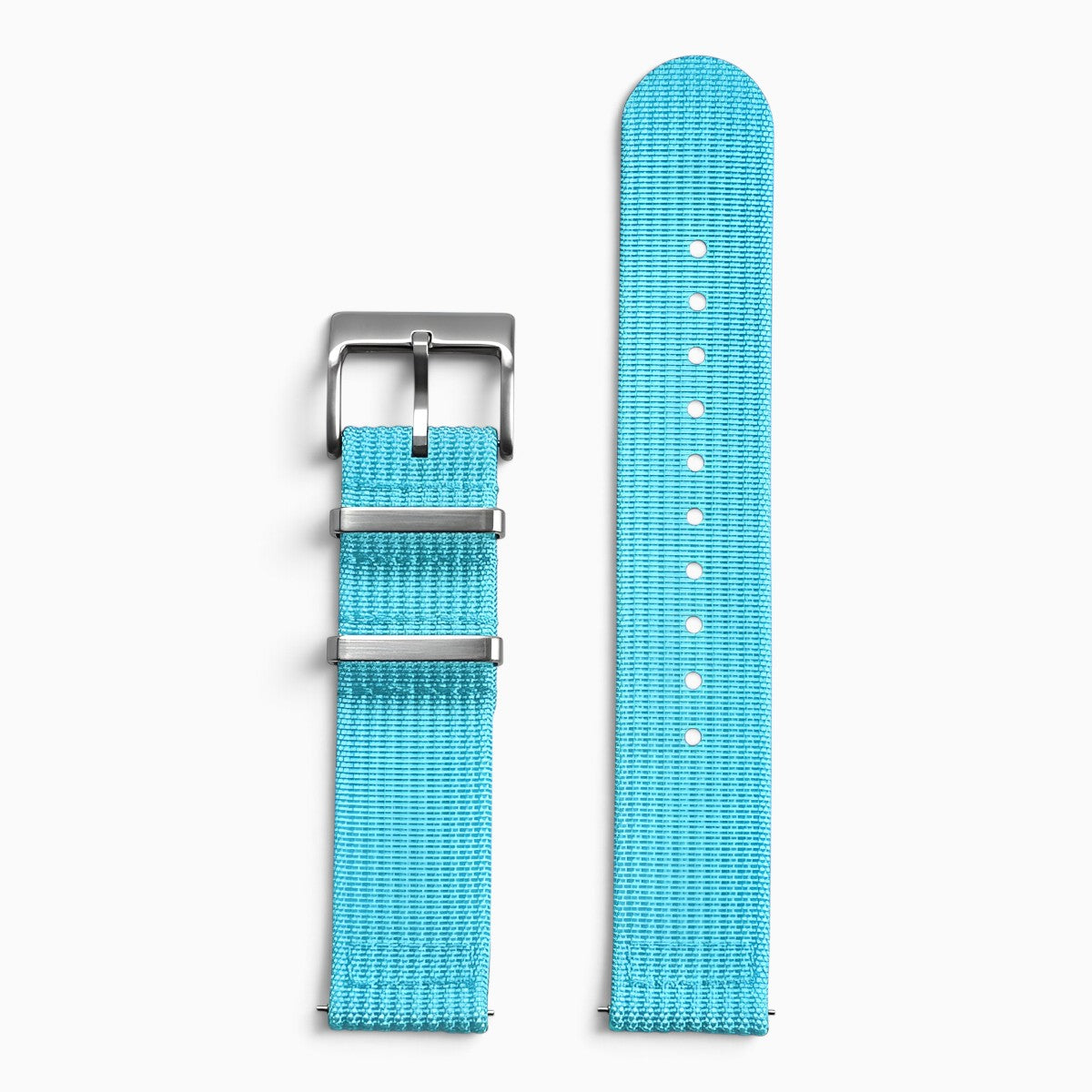 Bracelet montre nylon 2 pièces bleu ciel