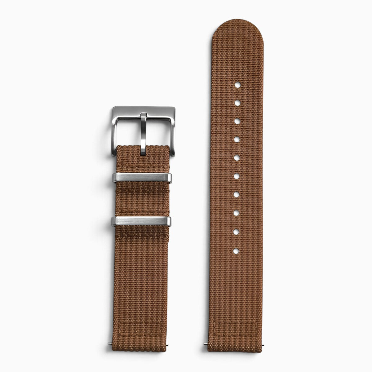 Bracelet montre nylon 2 pièces marron