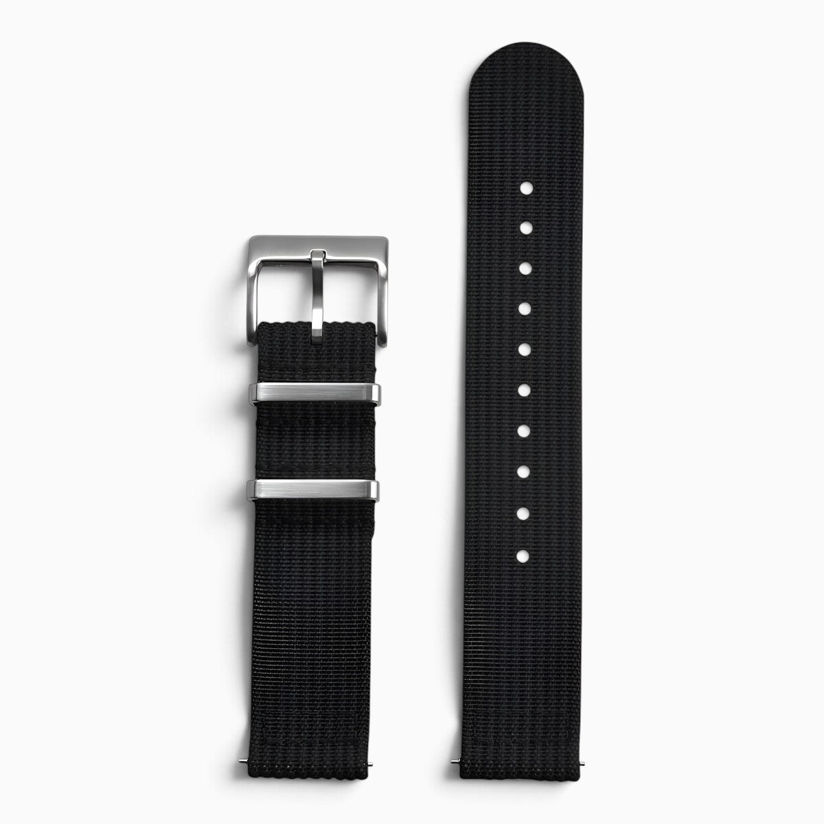 Bracelet montre nylon 2 pièces noir