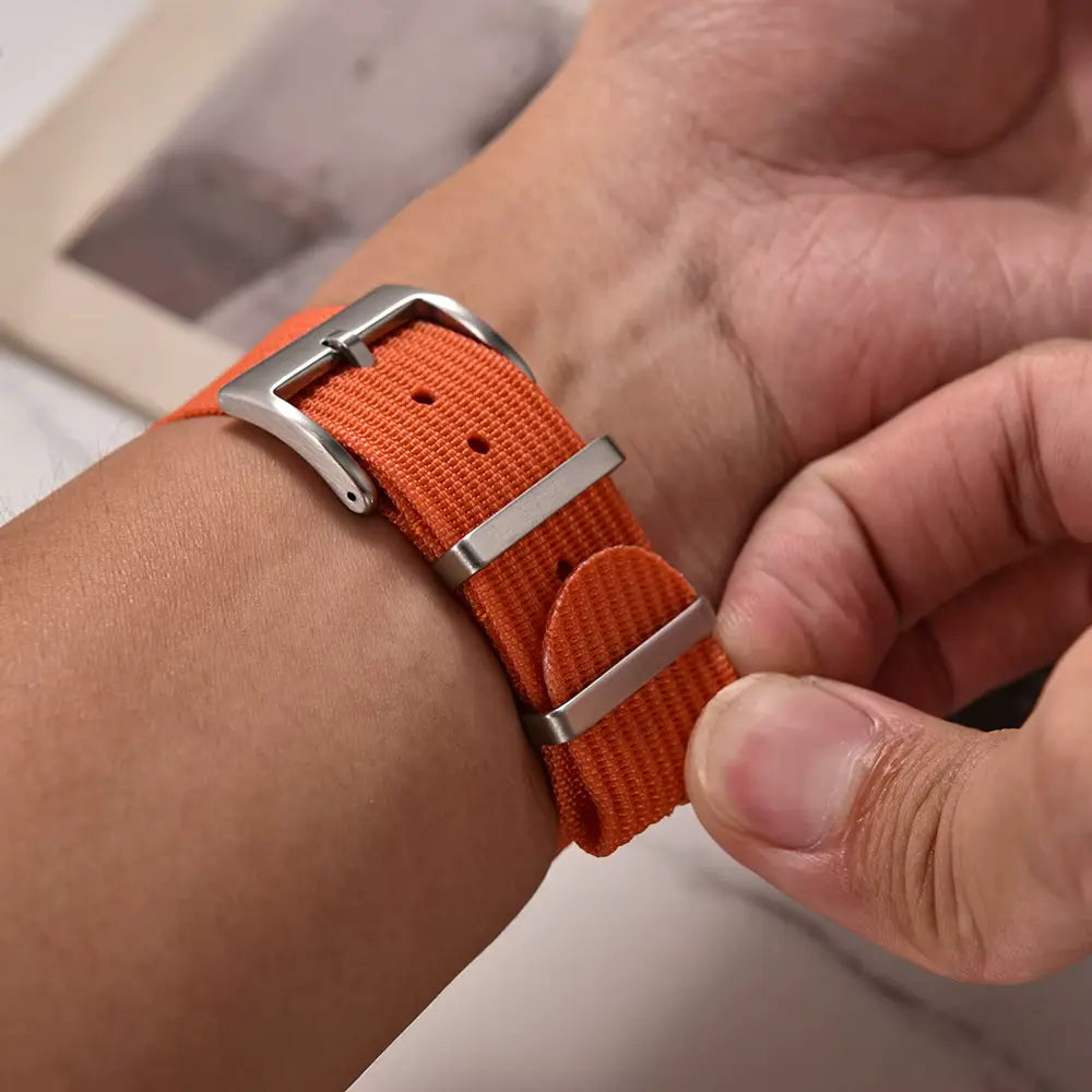 Bracelet montre nylon 2 pièces orange