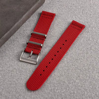 Bracelet montre nylon 2 pièces rouge
