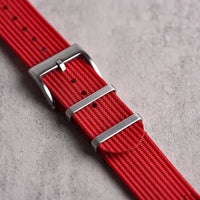 Bracelet montre nylon 2 pièces rouge
