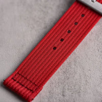 Bracelet montre nylon 2 pièces rouge