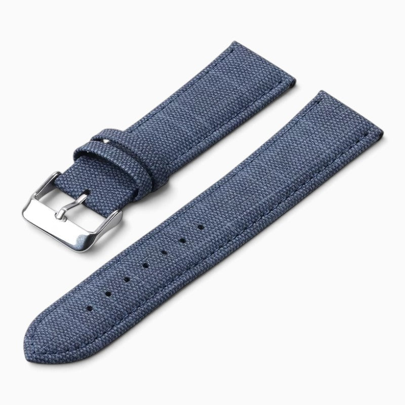 bracelet montre nylon effet denim bleu marine