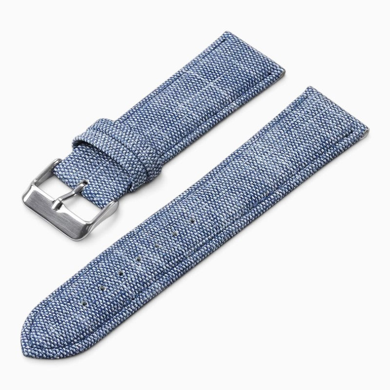 bracelet montre nylon effet denim bleu
