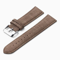 bracelet montre nylon effet denim marron