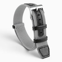 Bracelet montre nylon et cuir gris