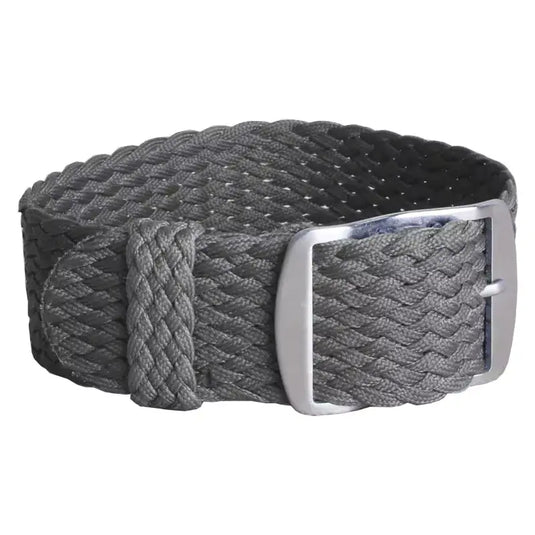 bracelet montre nylon tissu tressé gris