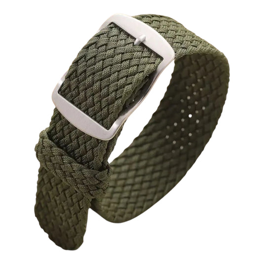 bracelet montre nylon tressé perlon tissu kaki