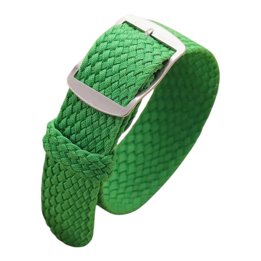 bracelet montre nylon tressé perlon tissu vert clair
