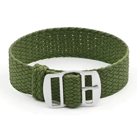 bracelet montre nylon tressé kaki tissu perlon