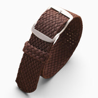 bracelet montre nylon tressé perlon marron