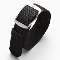 bracelet montre nylon tressé perlon noir
