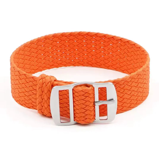 bracelet montre nylon tressé orange tissu perlon