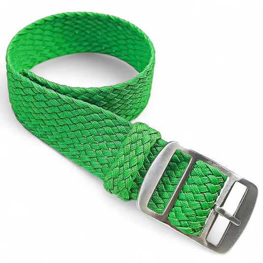 bracelet montre nylon tressé tissu perlon vert