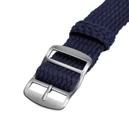 bracelet montre perlon nylon tressé bleu marine