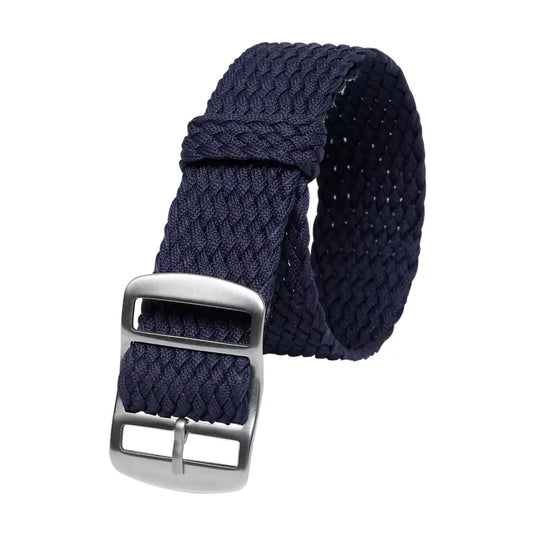 bracelet montre perlon nylon tressé bleu marine