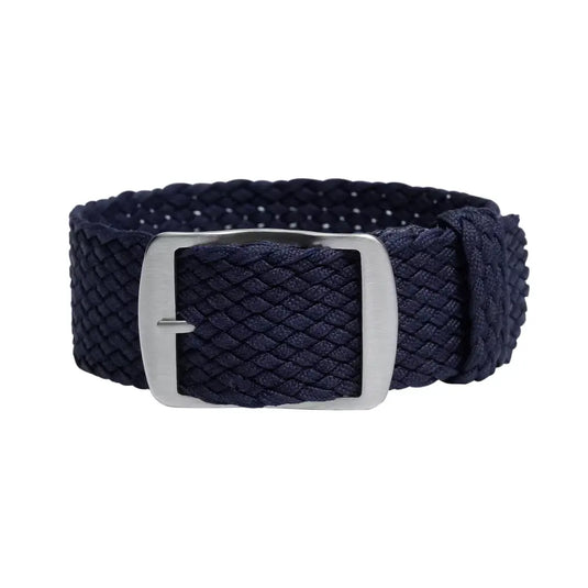 bracelet montre perlon nylon tressé bleu marine