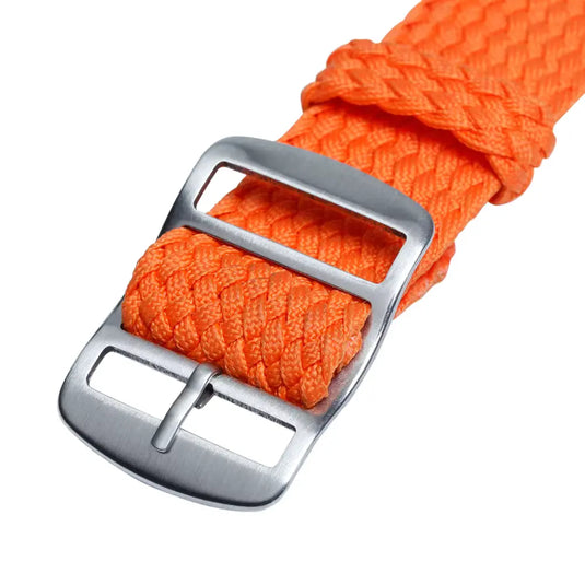 bracelet montre perlon nylon tressé orange