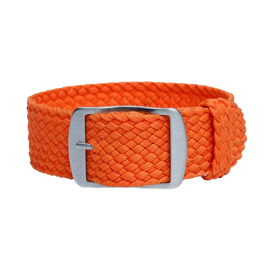 bracelet montre perlon nylon tressé orange