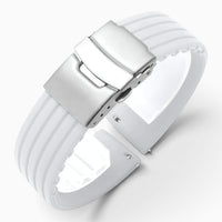 Bracelet montre silicone blanc boucle déployante